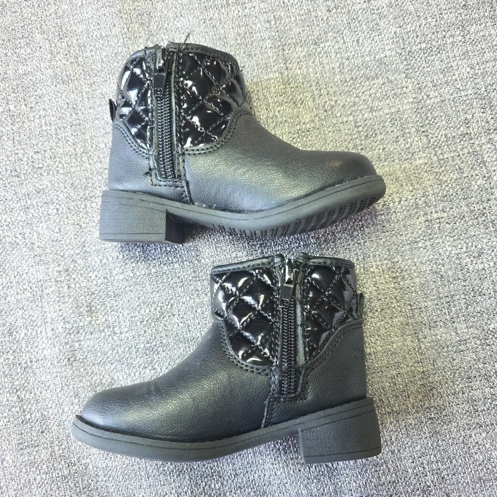 Oshkosh B'gosh Boots Girls Toddler Size 5M Zipper Side Quilted